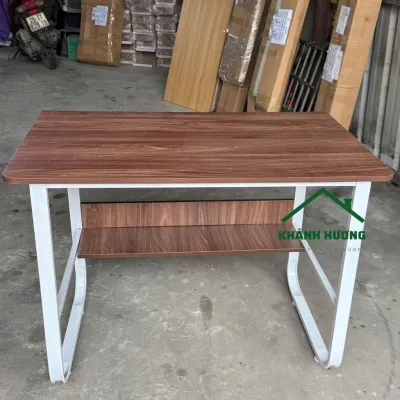 Bàn Học Bàn Làm Việc Có Kèm Giá Để Sách Chân Sắt Hộp 2x4cm Mặt Bàn Gỗ MDF Nhập Khẩu Dày 15 cm Chịu Lực Chắc Chắn