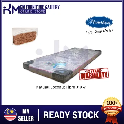 KM Furniture Gallery Mastercoil Single 3X4 Natural Coconut Fibre Mattress/ Tilam Bujang Fibre