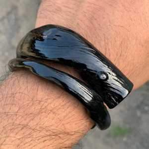 Gelang Akar Bahar Hitam Polos Size Jumbo Berkualitas