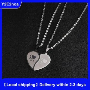 【Local shipping】 Couples Jewelry Heart Necklaces Couple Necklace Stainless Steel Engraved Love Pendants Necklace Valentines Day