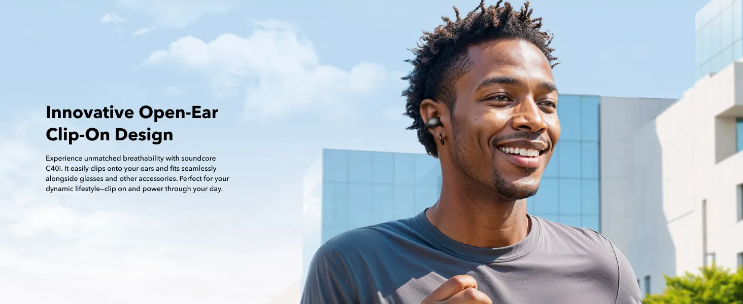 SOUNDCORE C40i Flexible and Comfortable Clip-On Earbuds หูฟังบลูทูธไร้สาย หูฟังไร้สาย หูฟังบลูทูธ เสียงเบสหนัก กันน้ํา