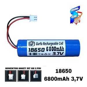Baterai Cas/ Batera Speaker Isi Ulang Type 18650 Li-Ion 6800mAh 3.7Volt Soket Putih