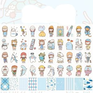 Set 50 Miếng Dán Trang Trí Sổ Lưu Niệm Họa Tiết Dễ Thương Xinh Xắn ESTLA