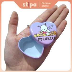 STIPA Gantungan Kunci Box Besi Bentuk Bulat Hati Kotak Mini Box Keychain Organizer Penyimpanan Aksesoris Ganci Motor Tas LZ