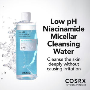 Cosrx Low pH Niacinamide Micellar Cleansing Water 400ml | Zinc PCA | Allantoin | Hyaluronic Acid | Deep Makeup Remover | Sebum Control | Soothing Hydrating Micellar Water | For Sensitive Skin| Low pH Gentle Formula | Fragrance‑Free