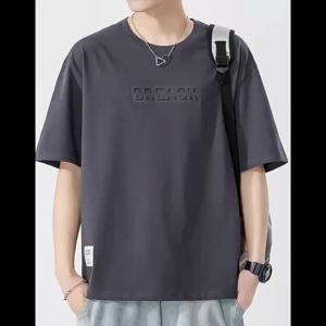 鲲海鹏云男装美式重磅男士短袖t恤夏宽松潮牌纯色钢印半袖体恤男