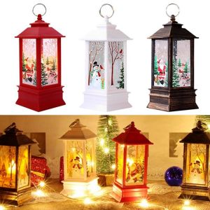 YERZ Santa Claus Elk Home Decor Kids Gift Prop Lights Lamp Candlestick Lamp Christmas Lights Hanging Ornament Christmas Lantern