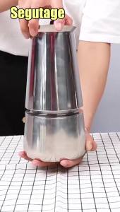 300ml Moka Pot Stainless Steel Stovetop Espresso Maker Easy to Clean Coffee Makers Percolator for Camping Home Travel