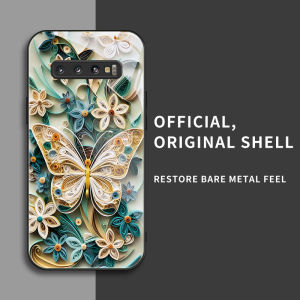 สำหรับ Samsung Galaxy s10 (ไม่ใช่ 5G) เคสศัพท์ป้องกันการตก ลายดอกไม้ผีเสื้อ บุคลิกภาพทันสมัย