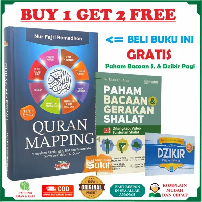 ORI Quran Mapping BONUS 2 BUKU Paham Bacaan Shalat & Dzikir Pagi Petang | Buku Quran Maping Menyelami Kandungan Sifat dan Karakteristik Surat-Surat dalam Al-Quran AQWAM Nur Fajri Romadhon