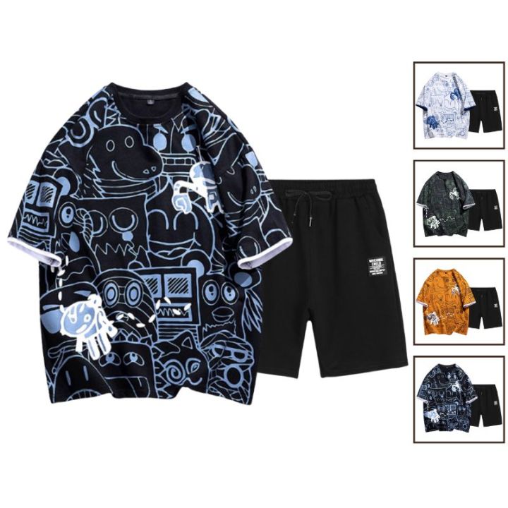 áo thun họa tiết trang phục quần short