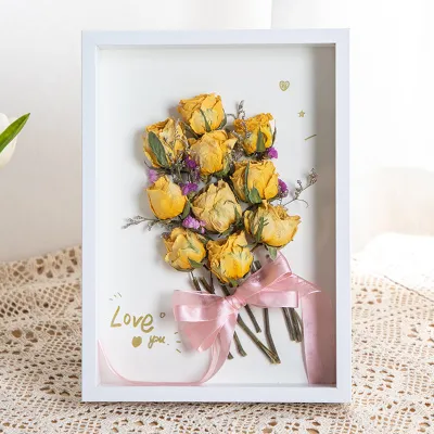 กรอบรูป กรอบรูปไม้ แบบกลวง ลึก3ซม. วางได้แนวตั้ง/นอน DIY กรอบรูปใส่ดอกไม้แห้ง มินิมอล