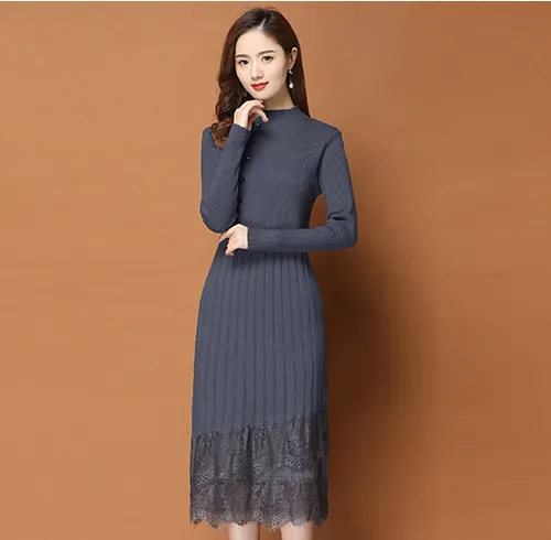 Đầm ren nữ 2018 mùa thu và mùa đông mới ngắn nhỏ tươi dài Hàn Quốc phiên  bản của một từ váy siêu cổ tích cao eo mẫu váy nhung đẹp |