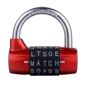 Professioanl Padlock 5 Letters Combination Password Sturdy Security Padlock Dial Locker for School Gym Locker Sports