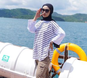 Blouse Salur Oversize Nikita Blus Katun CVC Comby S M L XL XXL 3XL Baju Atasan Remaja Korean Style