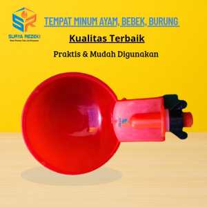 Tempat Minum Ayam Otomatis Nipple Drinker dengan Cawan Penampung Plastik