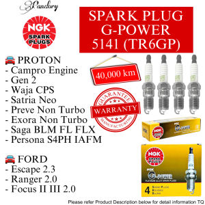 【💯ORIGINAL】5141 (TR6GP) NGK G-POWER SPARK PLUG PREVE CAMPRO/ GEN 2/ PERSONA/ EXORA/ SAGA/ SATRIA/ WAJA/ FORD RANGER