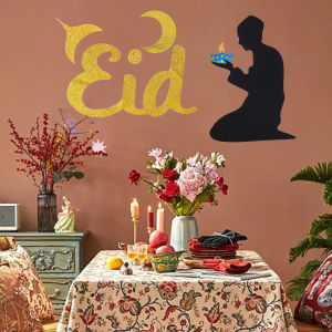 Anglebabylife 2025 Ramadan Kareem Wall Stickers Moon Star Lantern Door Sticker Eid Mubarak Decorations for Home Muslim Islamic Decal