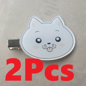2Pcs/Pack The Summer Hikaru Died Yoshiki Kawaii White Cat Acrylic Hair Clips Anime Merch Cute Barrettes Cosplay Accessories Women Girls