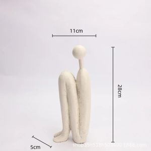 FFBH Resin Handicrafts Abstract Figure Sculpture Backrest Person Thinker Decorative Figurines Home Decoration Accessories R7Q2P