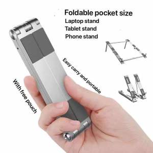 Mini Pocket Foldable Mobile Stand Tablet Stand Laptop Stand (3in1) Multi Gadget Stand LT-210
