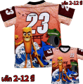 เสื้อเด็กทุงทุงทุงซาฮูร่า !!New (!!โปรดดูตารางไซส์ของทางร้านก่อนสั่งซื้อ สำหรับเด็ก2-12ปี) เสื้อพิมพ์ลายทั้งตัว ผ้ามันไมโครเนื้อนิ่ม. 