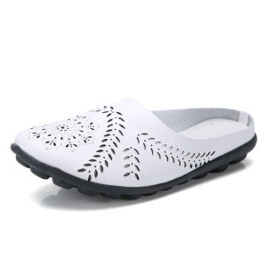 Sizes 35-46 New Spring-Summer Slippers Mom Shoes Casual Genuine Leather Low-Top Flat Loafers For Women Large Sizes