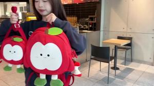 Cute Apple Medium Small Backpack 2025 New Cartoon Large Capacity Student School Bag Cartoon Holiday Gift