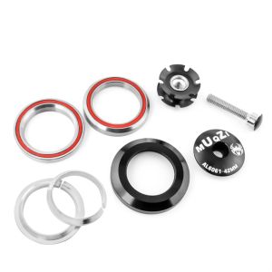 VBNFH 1 1/8 ไม่มีเกลียว ชุดหูฟังจักรยานถนน ตะเกียบตรงขนาด 28.6 มม. 42 มม. ชุดหูฟังแบบรวมกึ่ง ชุดชาม ป้องกันทราย ชุดหูฟังแบบสองแบริ่ง น้ำประปาจักรยาน