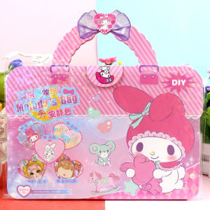 Kuromi Melody Elsa Princess Frozen Makeup Bag Kuromi Drawing DIY Coloring Toy for Kids Creative Gift