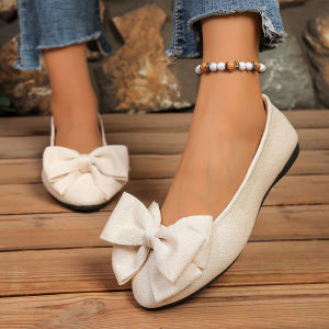 Free Shipping Plus-Size WomenS Fashion Spring And Autumn New Style Bowknot Shallow-Toe Slip-On Shoes