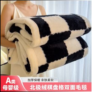 Thickened Blanket Soft and Long Plaid Blanket Multifunctional Use Keep Warm Comfort Triple Sandwich Cotton