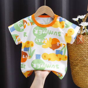 TUmama Gấu Hoạt Hình Dễ Thương Vải cotton in áo thun cho mùa hè cho trẻ em mặc thiết kế thoáng khí mềm