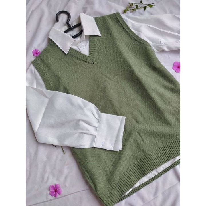 Vest Rompi Rajut Wanita Outer Knit Premium dan Murah V Neck - KANI VEST KNIT