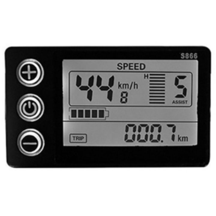 Display LCD Bici Elettrica S866 - Impermeabile IP65, 24V/36V/48V, Per Manubri 22mm
