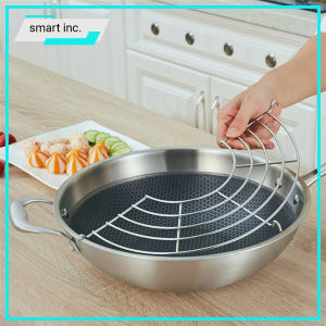 Vỉ Gác Chảo Chiên Rán Dầu Khay Inox 304 Vỉ Chiên Ráo Dầu Tiện Dụng