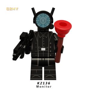 KDL825 Toilet Man Building Blocks Suspended Humanoid UFO Toilet Man Camera Games for Kids Educational Mini Toy for Children