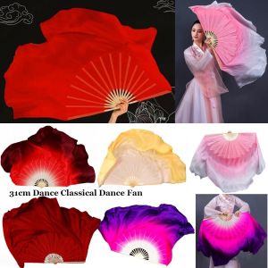 NALANILI Tre 31cm Quạt múa bụng ngắn Trung Quốc 10/20cm Vòng Tròn Nửa Làm Từ Tơ Tằm Đầy màu sắc Quạt tre cho trẻ em 10 phong cách Quạt nhuộm tay cho người lớn Dụng cụ múa Yangko với khăn che