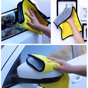 ผ้าเช็ดรถ ผ้าไมโครไฟเบอร์ 3D ผ้าล้างรถ 30x30 ซม หนาพิเศษ หนานุ่ม ซับน้ำไว