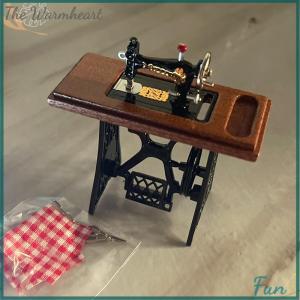 【The Warmheart】 1:12 Dollhouse Mini Furniture Sewing Machine with Scissors for Doll House Decor