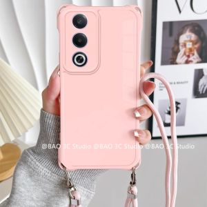 New Phone Case OPPO A3 Pro A60 A18 A38 A58 A78 A98 A17 A17k NFC 4G 5G Hot Simple Fashion Casing Four Corners Anti-drop Anti-shock Back Cover with Lanyard 2025