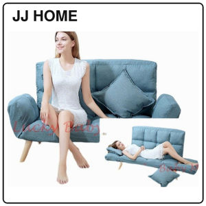 【JJ HOME】D6 Foldable Lazy Sofa Bed with Leg Rest and 2 Pillows