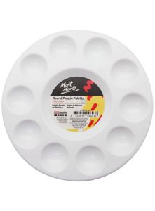 Mont Marte Round Plastic Palette – 17 cm 11‑Well Mixing Tray for Acrylic Watercolour & Gouache