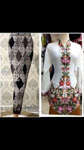 KEBAYA ENCIM BORDIR WARNA SET ROK PLISKET