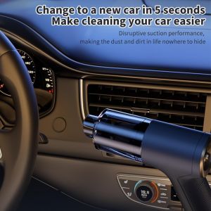 Small powerful handheld vacuum cleaner for car interior use with powerful suction power
