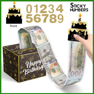 Birthday Money Box for Cash Pink Black Gold Surprise Box Explosion Gift Billionaire Money Holder with Pull Out Card DIY Set