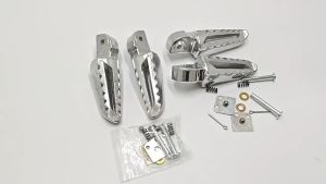 A Pair Universal Motorcycle Alloy Footrest and Rear Foot Pedal for Honda Click V2/V3 and Beat FI V2/V3 and Yamaha