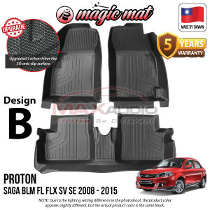 PROTON SAGA BLM FL FLX SV SE 2008 - 2015 MAGIC MAT 5D TPE Car Mat 5-Years Warranty Most Hygiene Waterproof Washable Custom Fit Car Floor Carpet Mat Karpet Alas Kaki Kereta Yang Senang Cuci