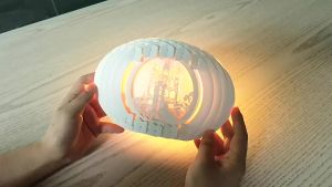 Nhà Máy Bán Hàng Trực Tiếp Quà Tặng Sáng Tạo Nổi Tiếng Trên Mạng Đèn Bầu Không Khí Hình Cầu Có Thể Tháo Rời Ba Chiều DIY Đèn Hành Tinh Khắc Giấy Thủ Công