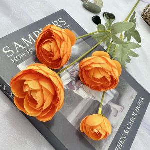 Combo 6 Cành hoa hồng trà mao lương 4 bông VI079 (lụa cao cấp cao 59cm bông to 6cm) hoa giả trang trí